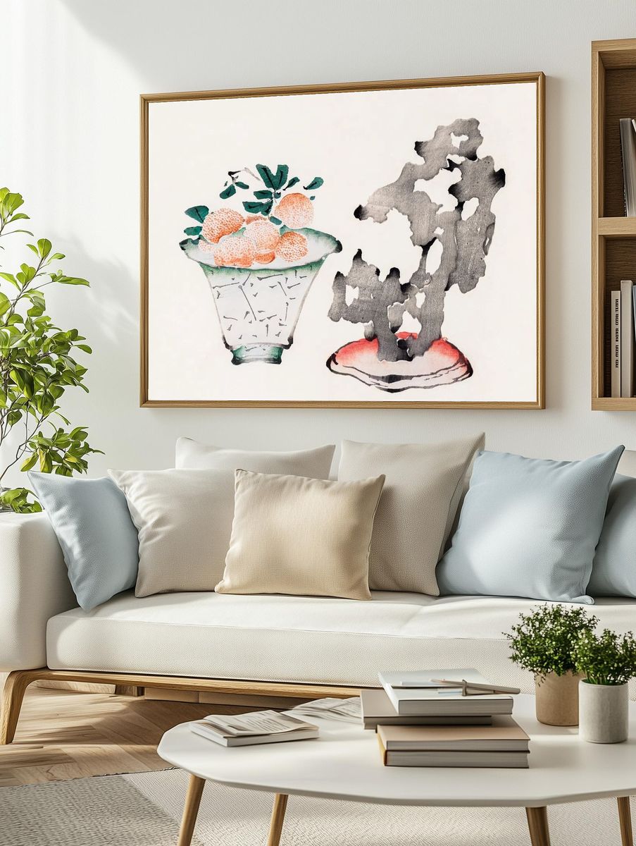 Abstract Fruit Still Life Print. — room view 2