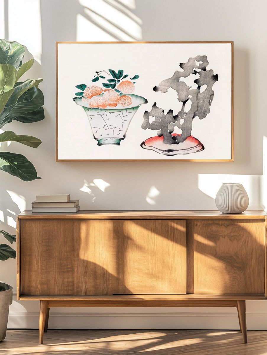 Abstract Fruit Still Life Print. — room view 3