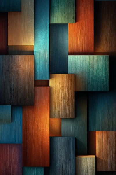 Textured Wood Blocks — Abstract Print. poster