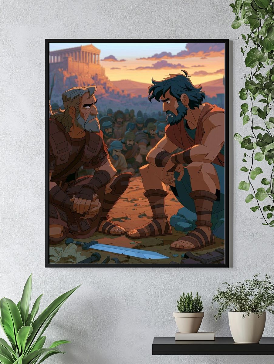 Ancient Warriors at Sunset Poster. — room view 4