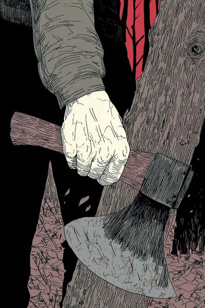 Axe in Hand — Illustration Print. poster print