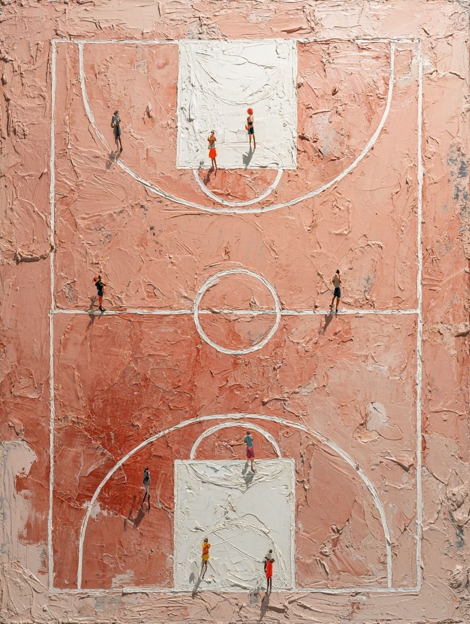 Basketball Court — Abstract Art Print. poster detail