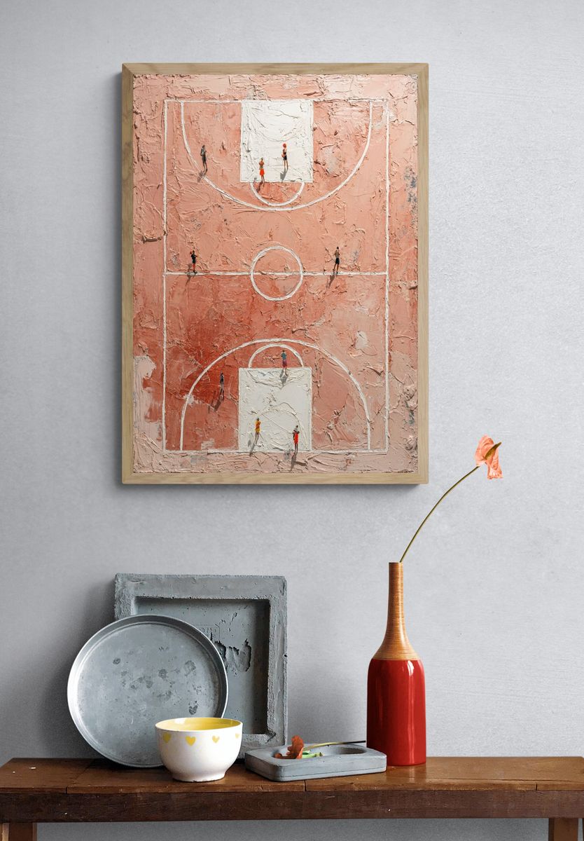 Basketball Court — Abstract Art Print. — room view 3