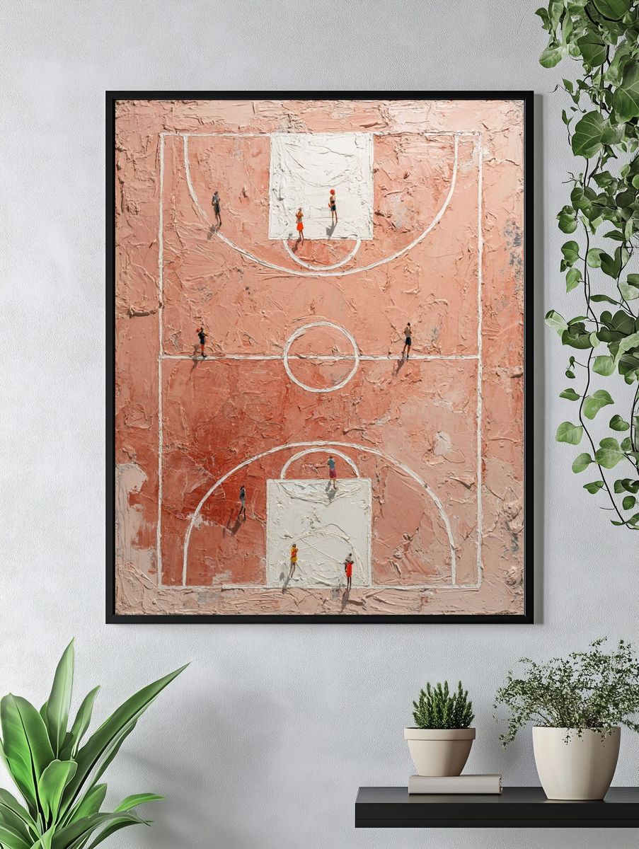 Basketball Court — Abstract Art Print. — room view 4