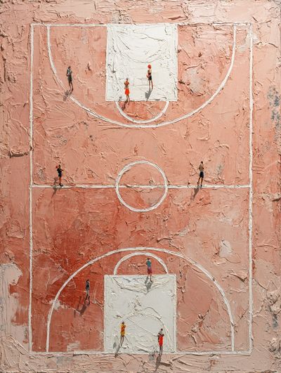 Basketball Court — Abstract Art Print. poster