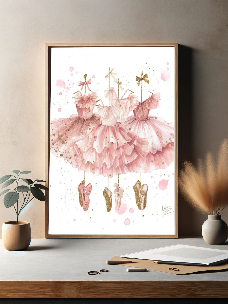 Ballet Dresses — Watercolor Print. — room view 2
