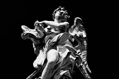 Baroque Angel Statue Black-White Print. poster print