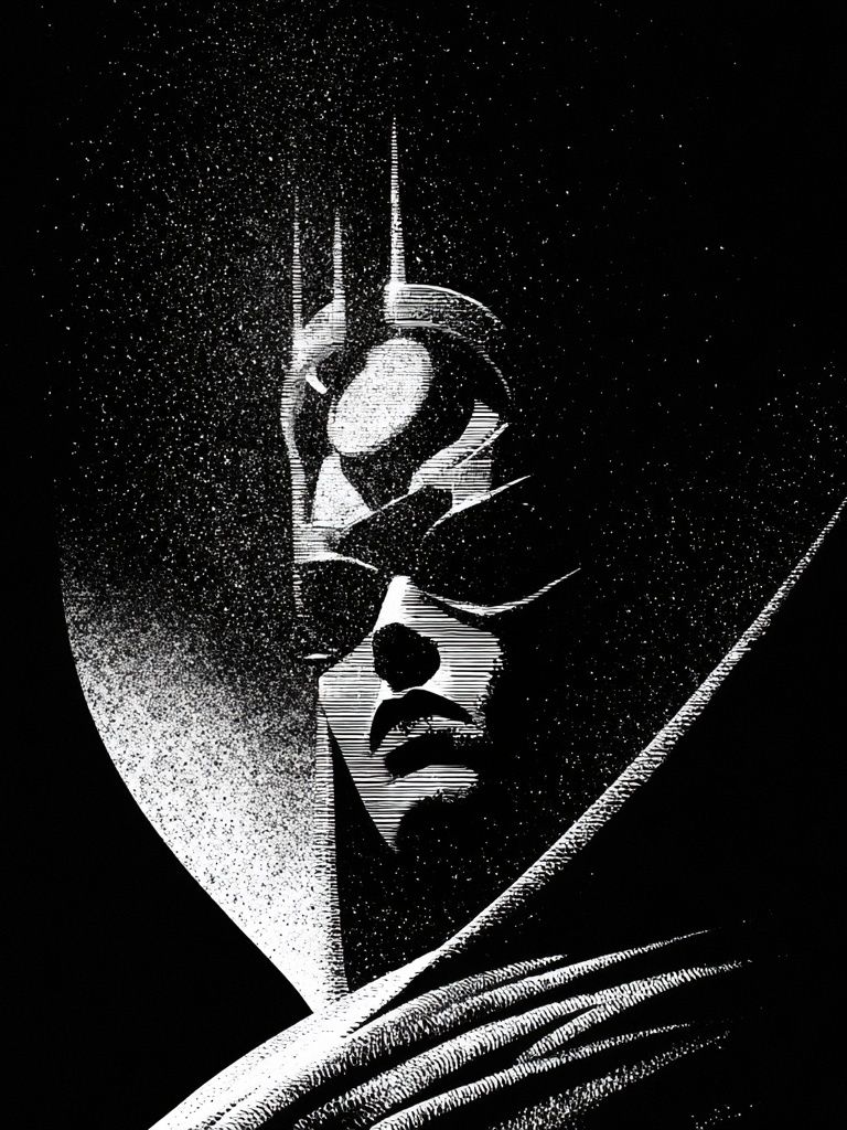 Batman Noir Portrait Poster. poster detail
