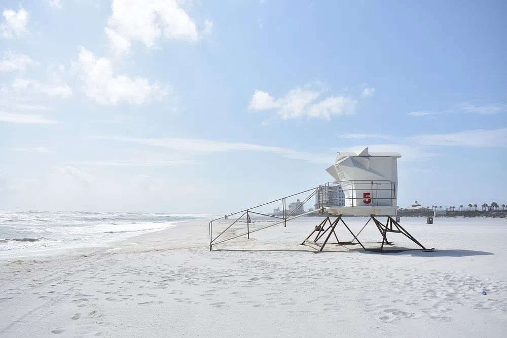 Lifeguard Tower at the Beach — Photography Print. poster detail