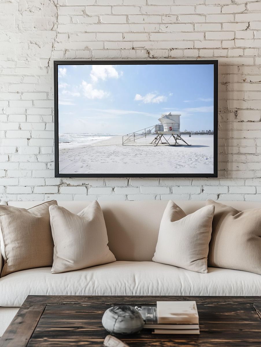 Lifeguard Tower at the Beach — Photography Print. — room view 1