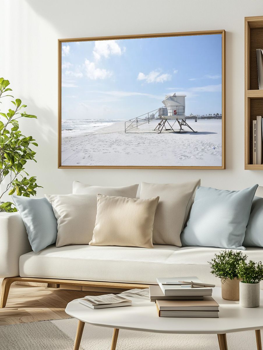 Lifeguard Tower at the Beach — Photography Print. — room view 2