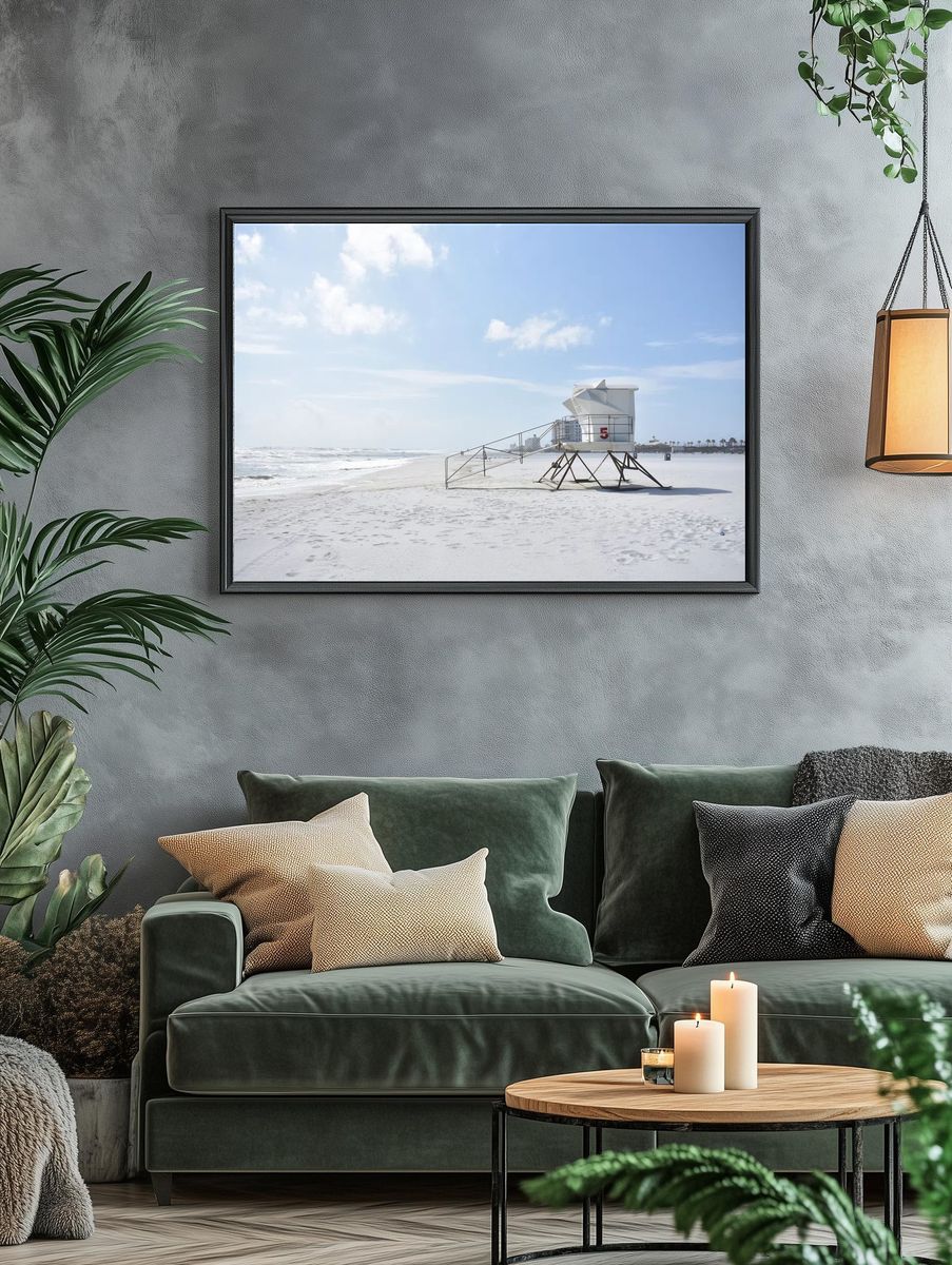 Lifeguard Tower at the Beach — Photography Print. — room view 4