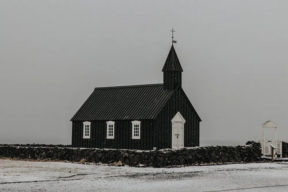 Black Church in Winter — Photography Print. poster detail