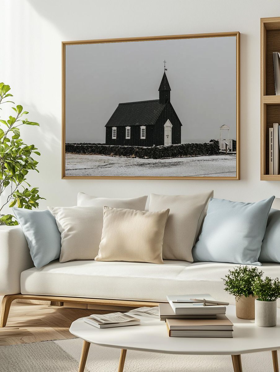 Black Church in Winter — Photography Print. — room view 2