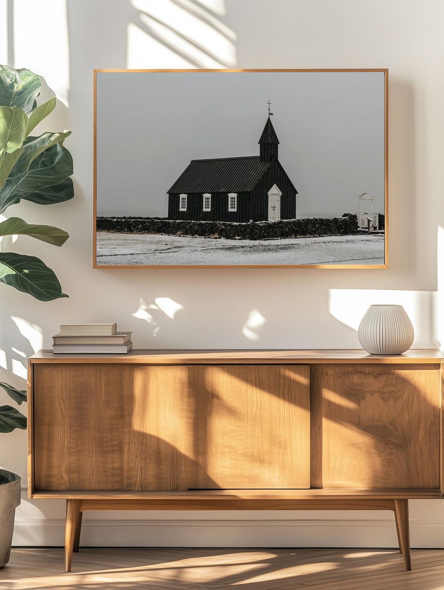 Black Church in Winter — Photography Print. — room view 3