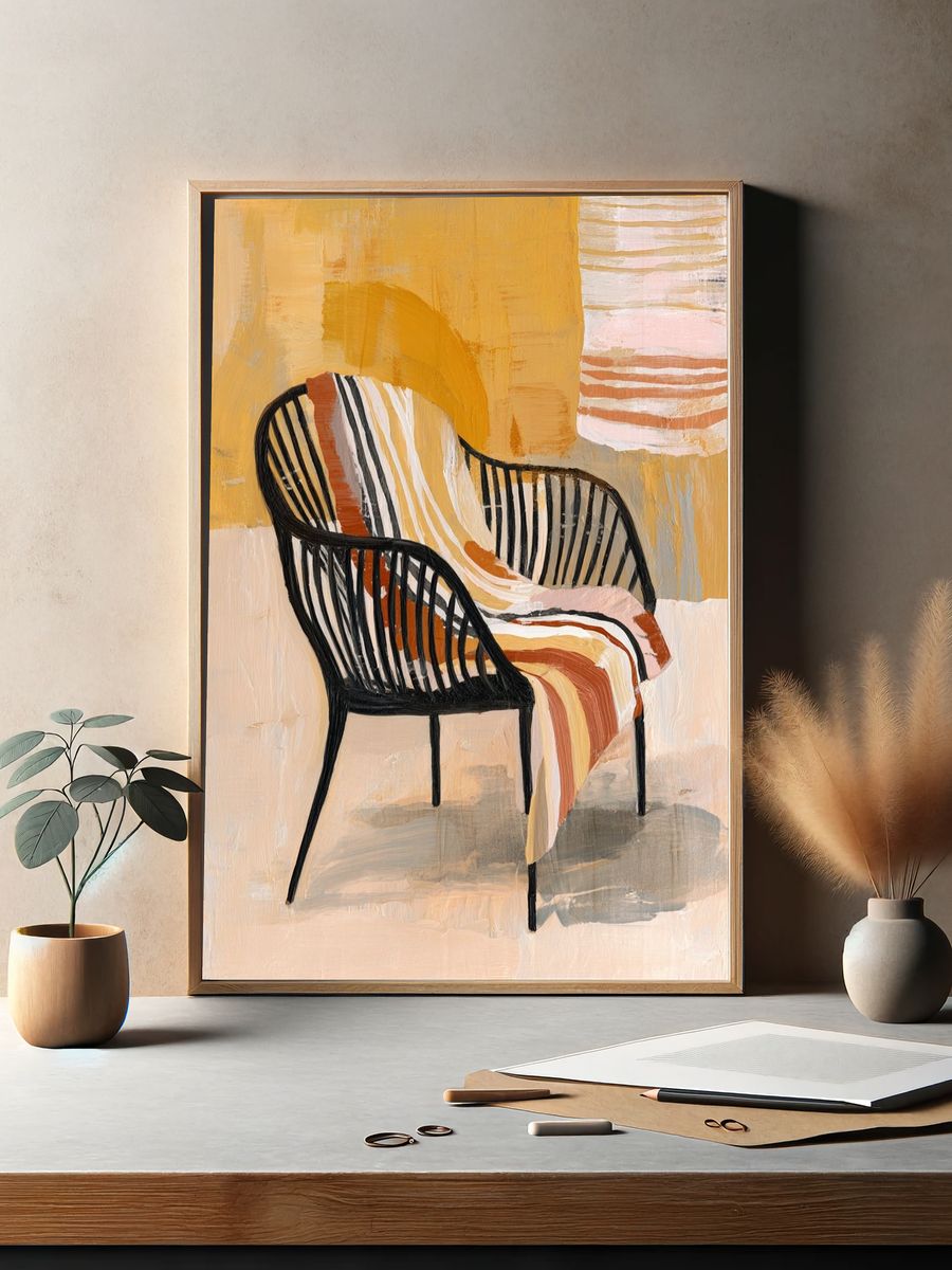 Stylish Chair — Bohemian Print. — room view 2