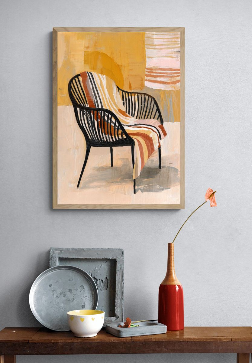 Stylish Chair — Bohemian Print. — room view 3