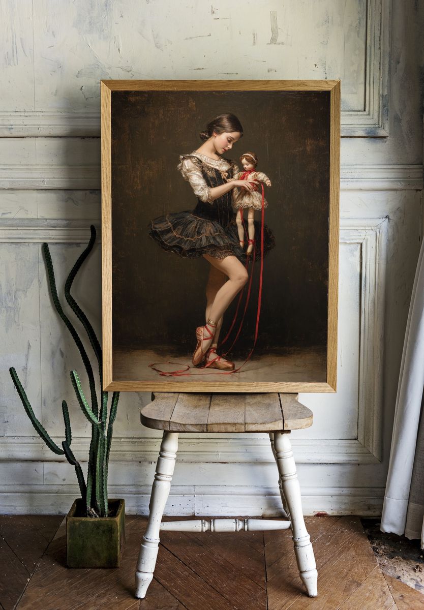 Ballet Dancer with Doll — Fine Art Print. — room view 1