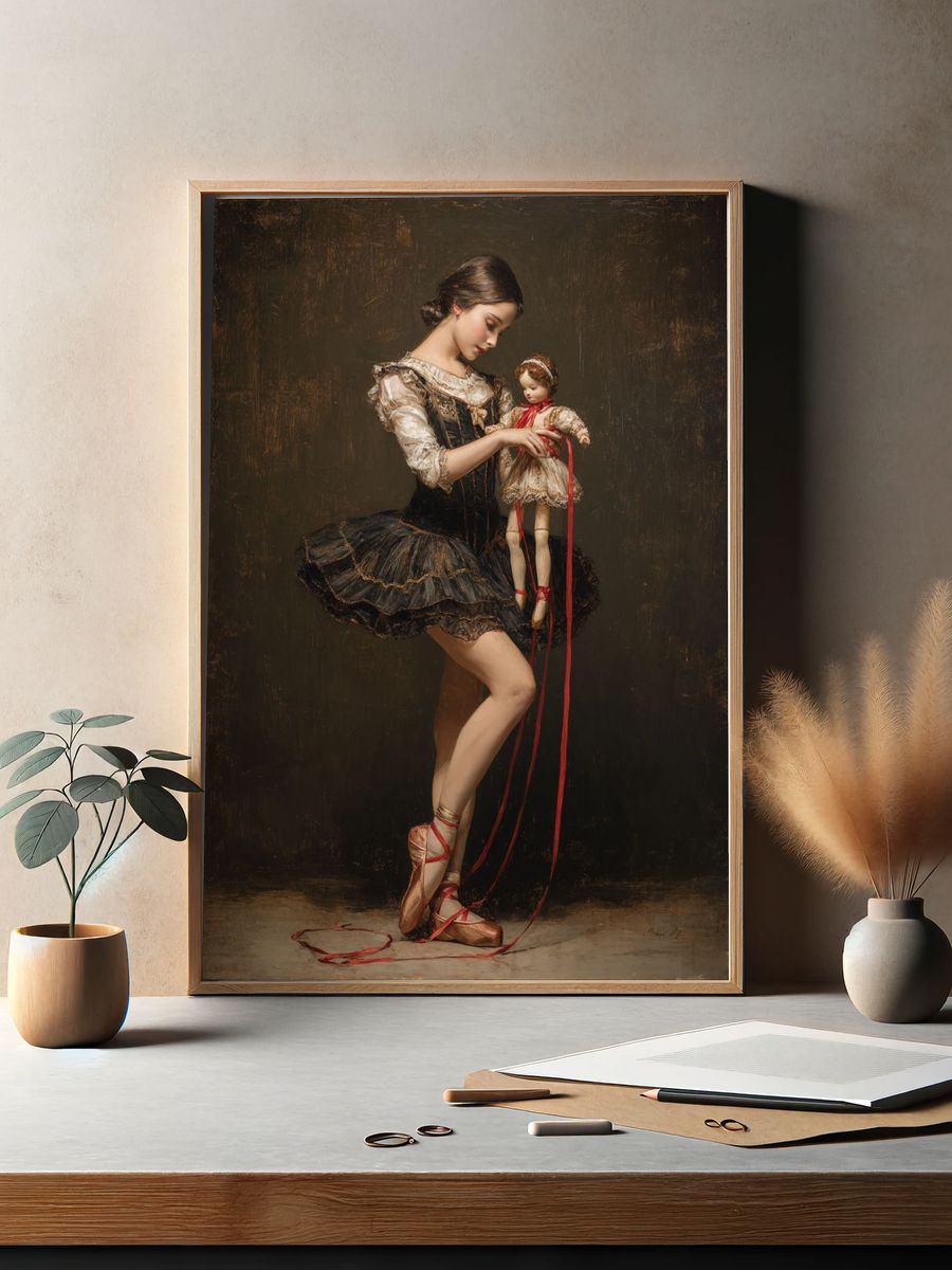 Ballet Dancer with Doll — Fine Art Print. — room view 2