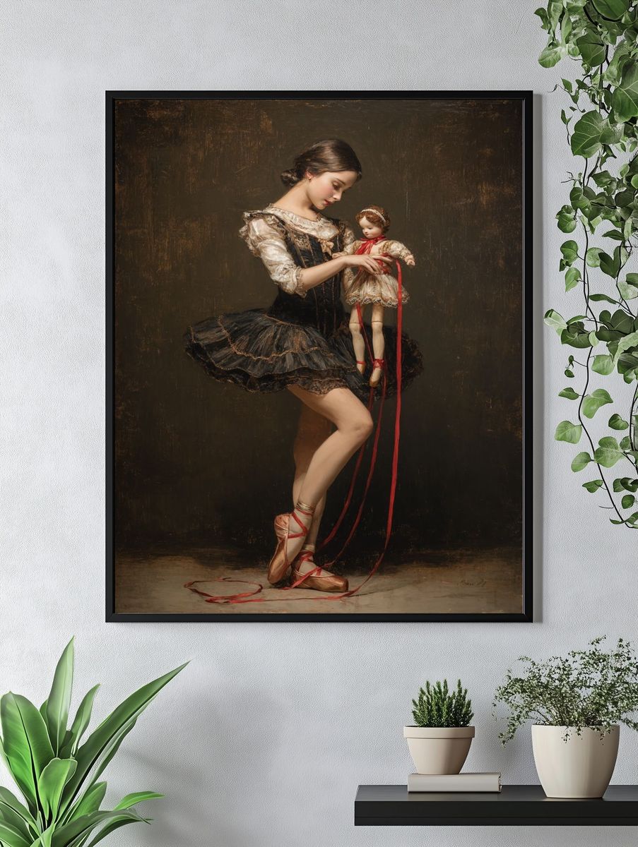Ballet Dancer with Doll — Fine Art Print. — room view 4