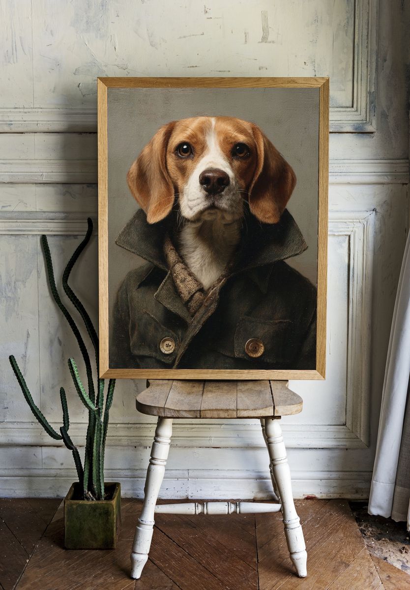 Beagle Portrait — Fine-Art Print. — room view 1