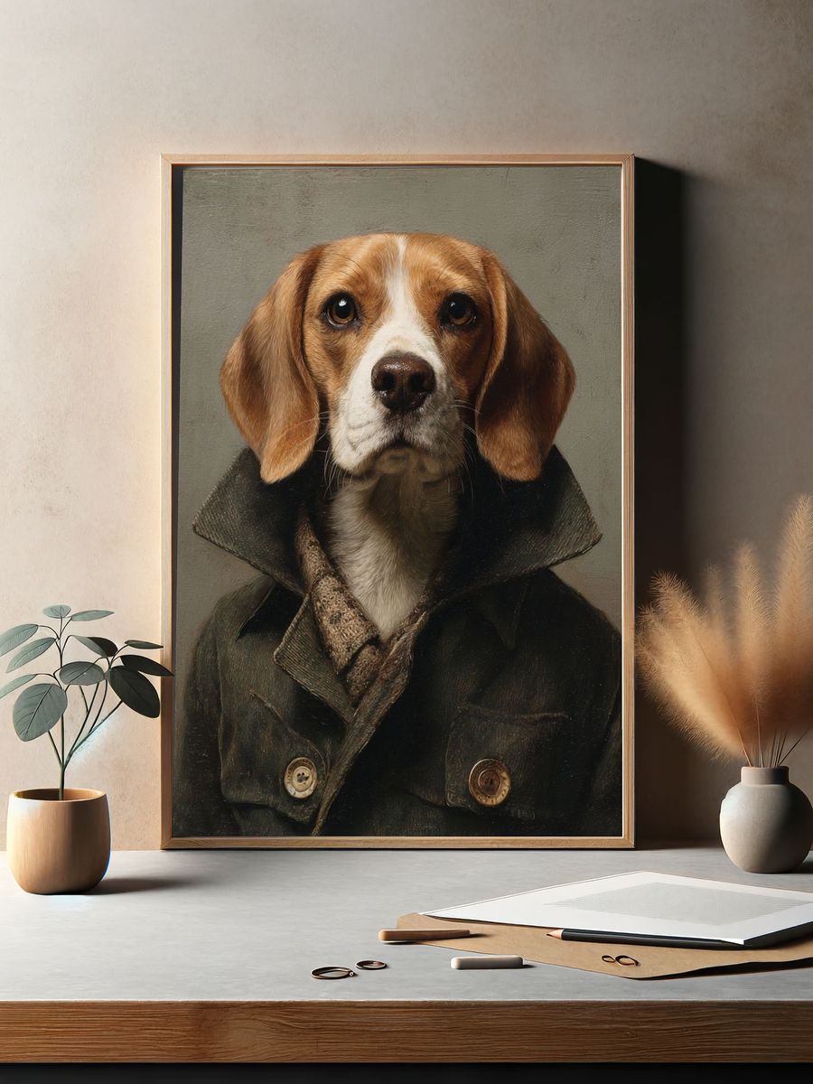 Beagle Portrait — Fine-Art Print. — room view 2