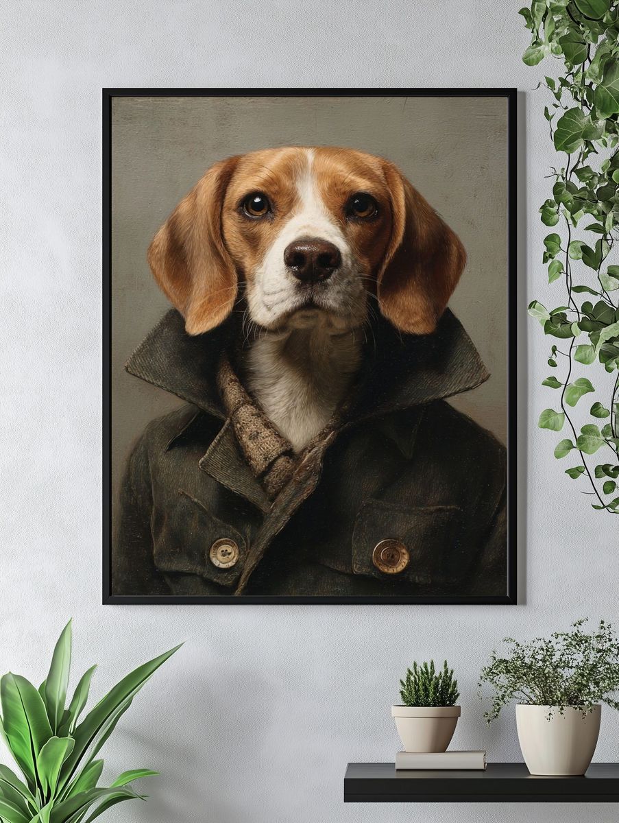 Beagle Portrait — Fine-Art Print. — room view 4