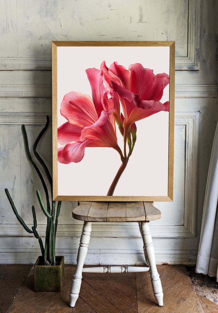 Pink Floral Elegance Poster. — room view 1