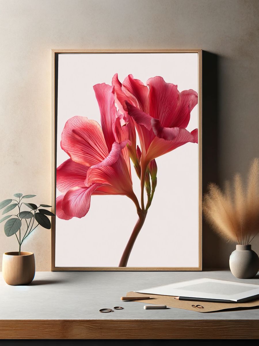 Pink Floral Elegance Poster. — room view 2
