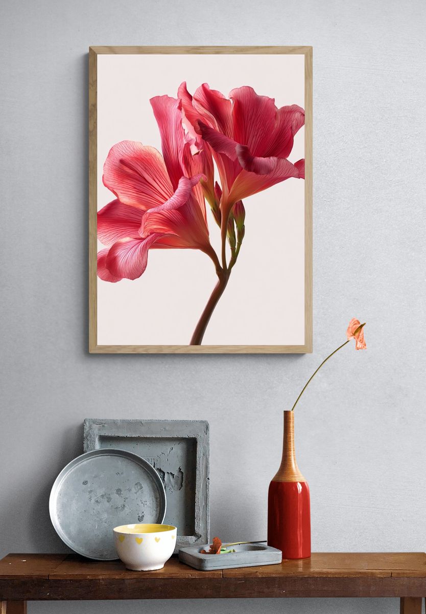 Pink Floral Elegance Poster. — room view 3