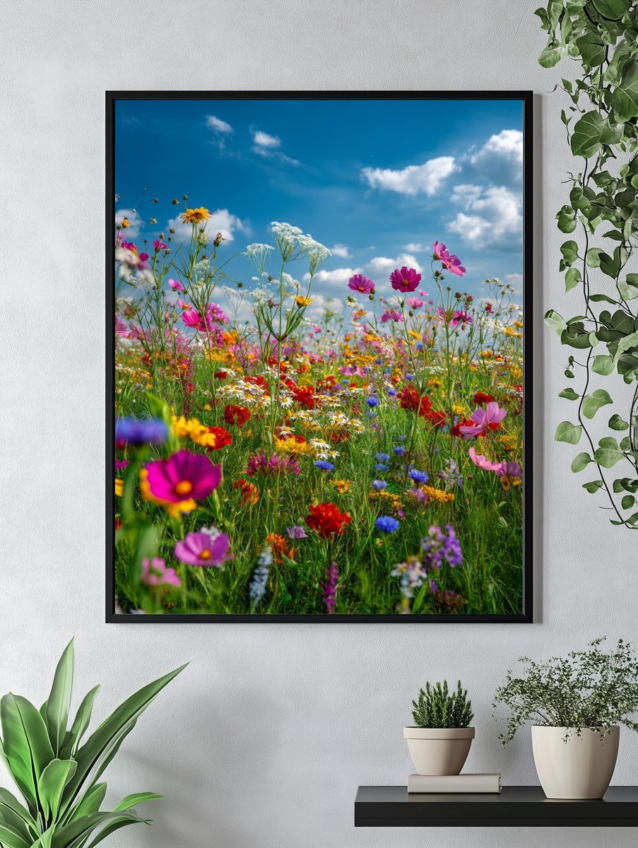 Vibrant Wildflower Field Poster. — room view 4