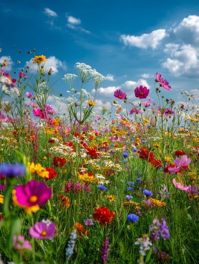 Vibrant Wildflower Field Poster. poster