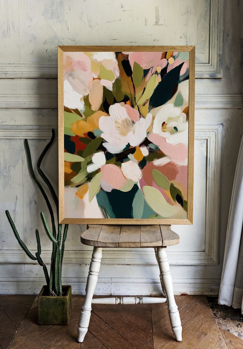 Abstract Floral Bouquet Print. — room view 1