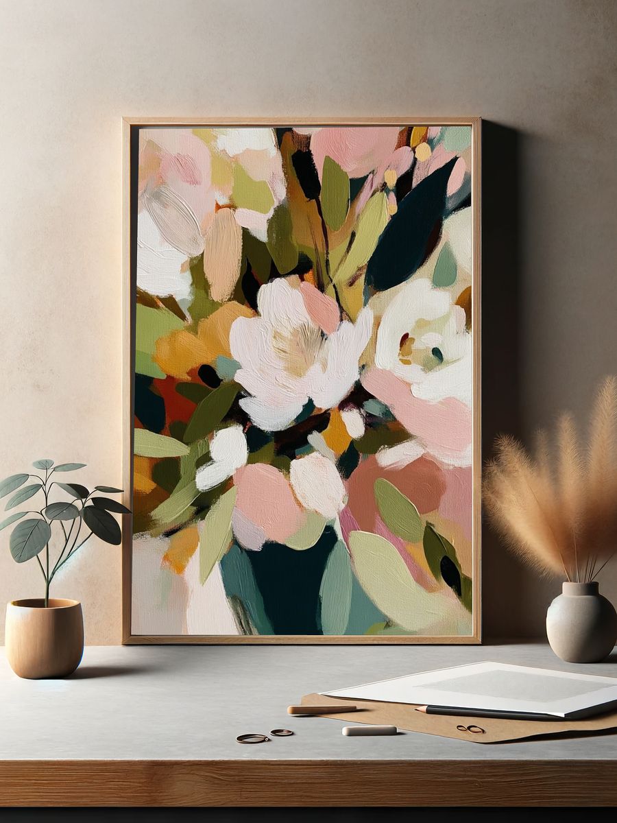 Abstract Floral Bouquet Print. — room view 2