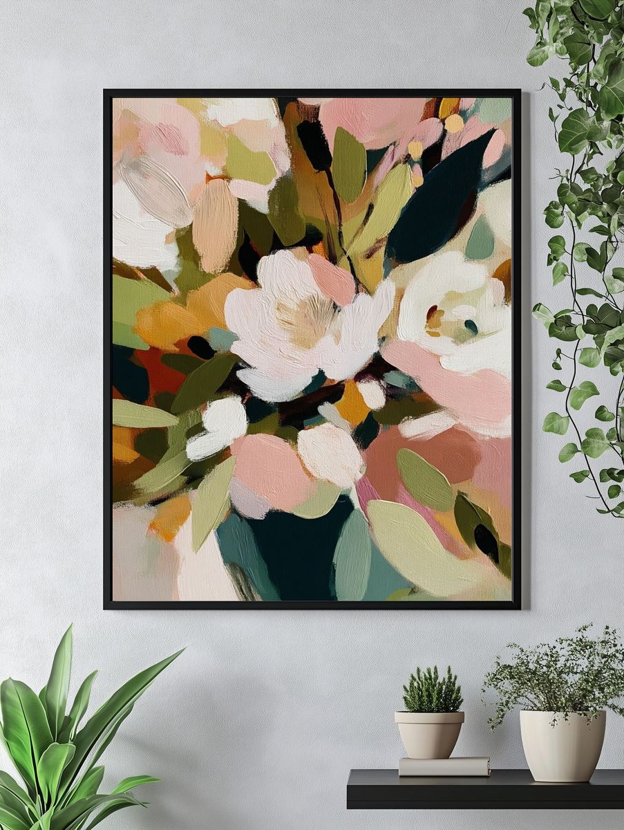 Abstract Floral Bouquet Print. — room view 4