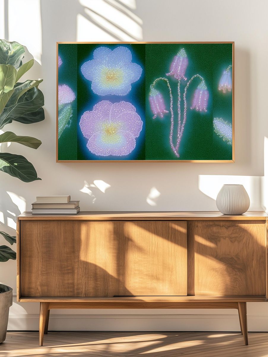 Beaded Floral Glow Poster. — room view 3