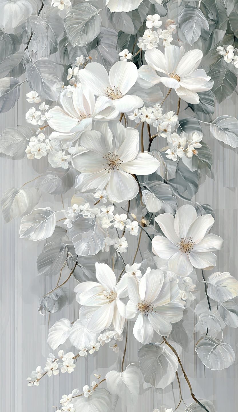 White Floral Elegance Poster. poster — botanical art