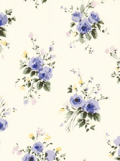 Blue Floral Watercolor Pattern Poster. poster print