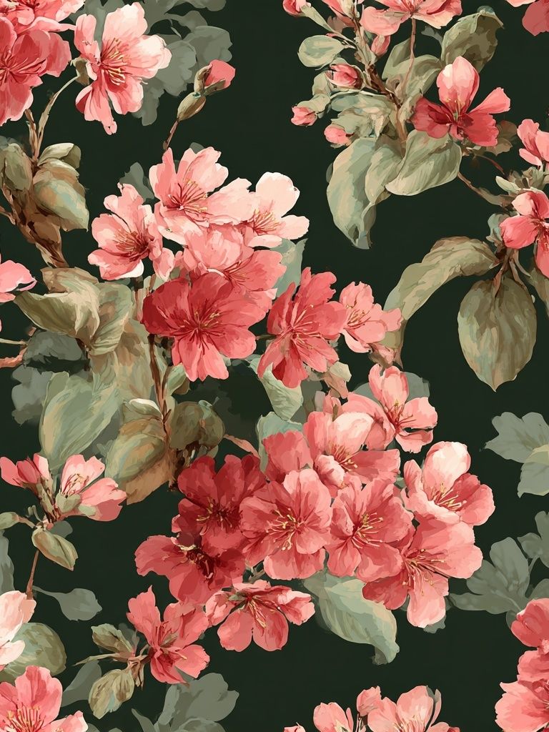 Blossoming Floral Pattern — Botanical Print. poster — botanical art