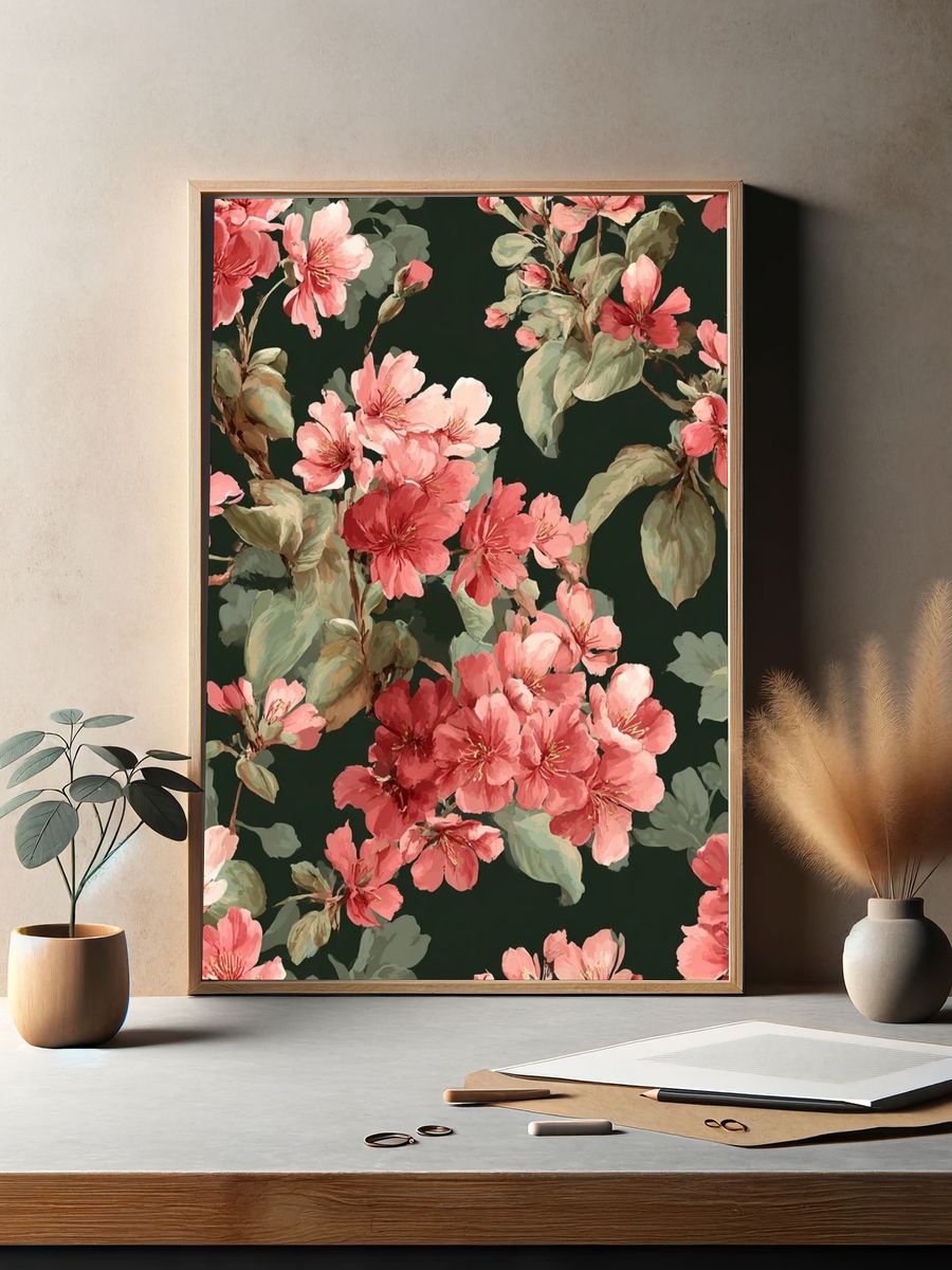 Blossoming Floral Pattern — Botanical Print. — room view 2
