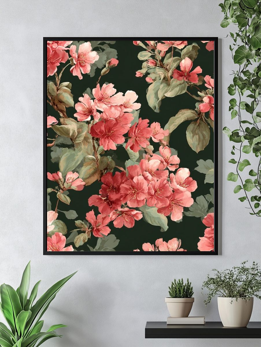Blossoming Floral Pattern — Botanical Print. — room view 4
