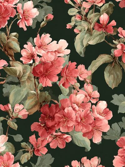 Blossoming Floral Pattern — Botanical Print. poster