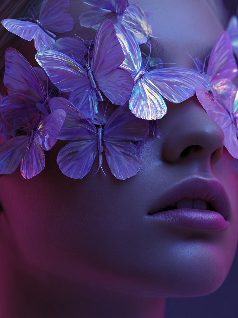 Butterfly Veil Portrait Print. poster detail