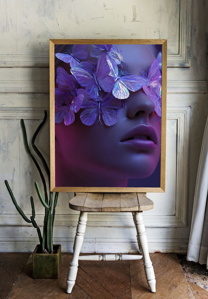 Butterfly Veil Portrait Print. — room view 1