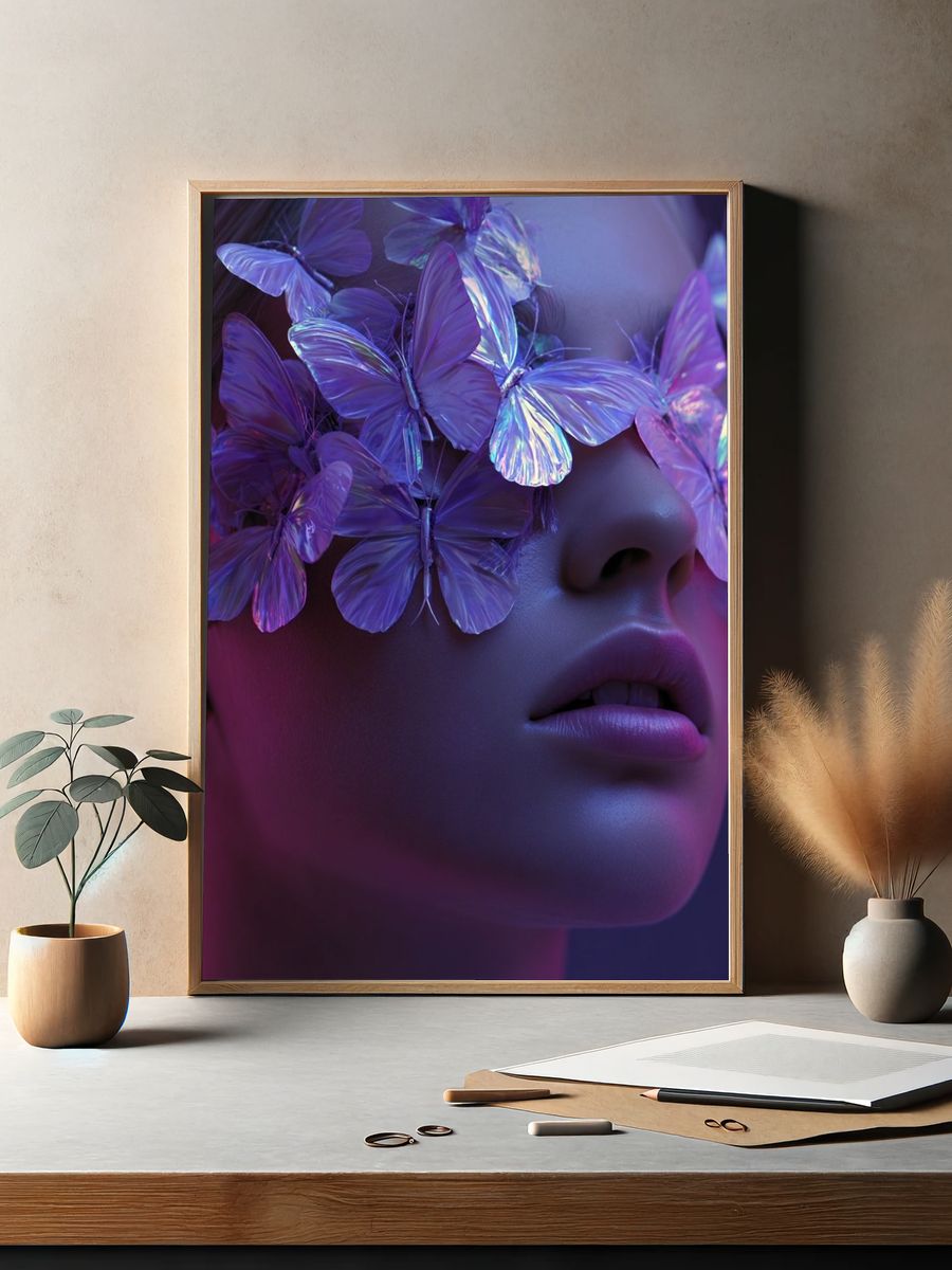 Butterfly Veil Portrait Print. — room view 2