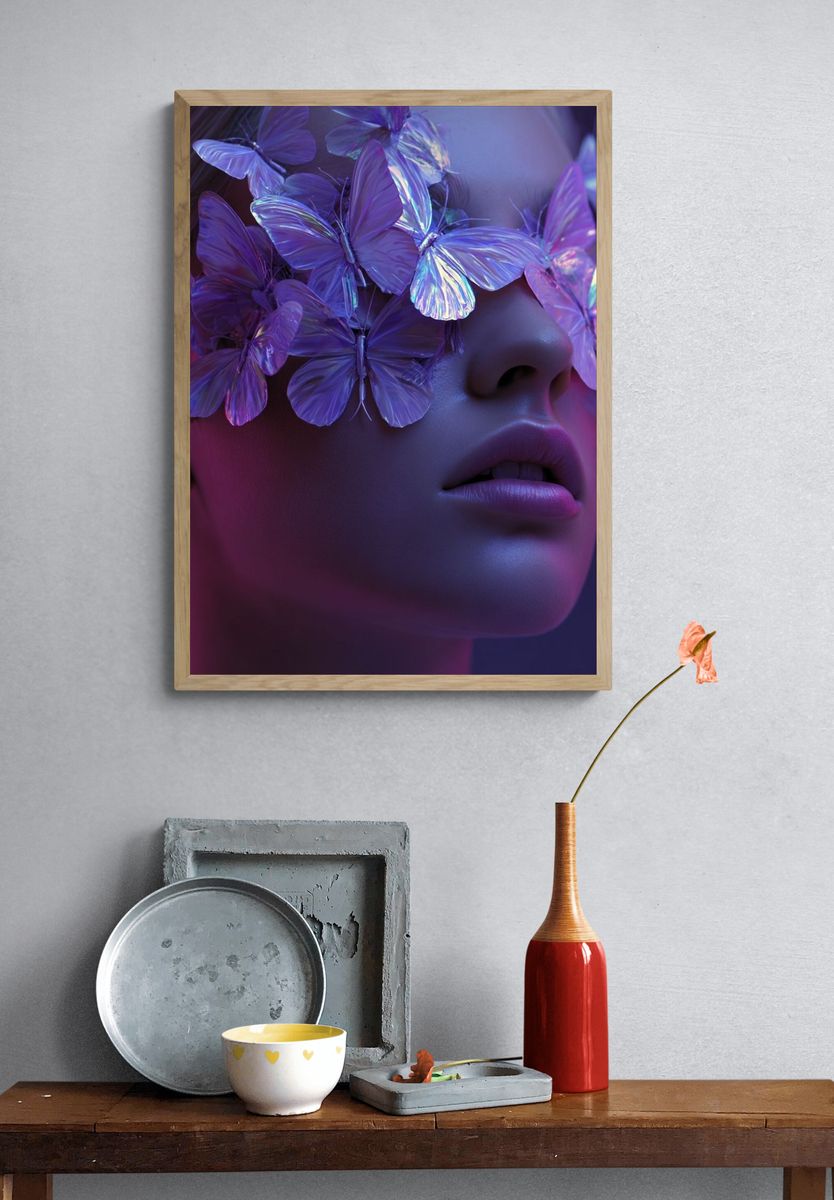 Butterfly Veil Portrait Print. — room view 3