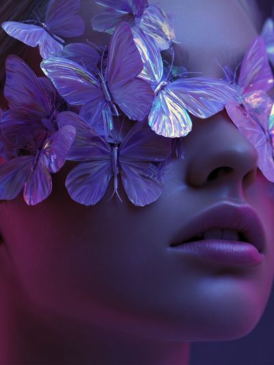 Butterfly Veil Portrait Print. poster
