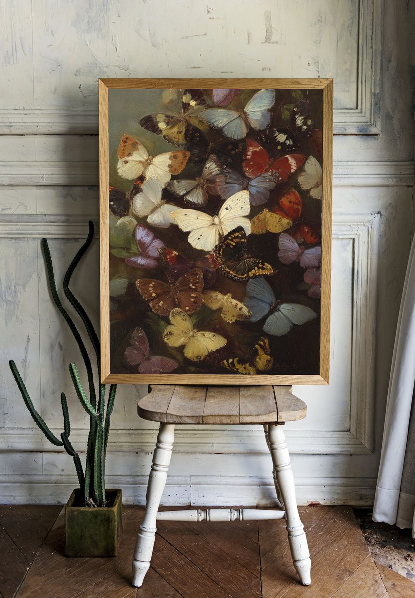 Colorful Butterflies — Fine Art Print. — room view 1