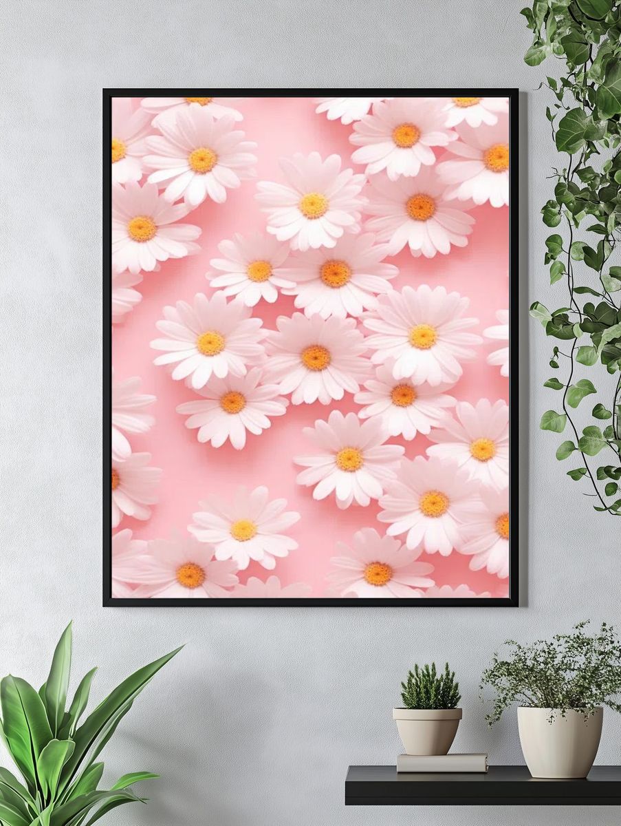 Daisy Floral Pattern Poster. — room view 4