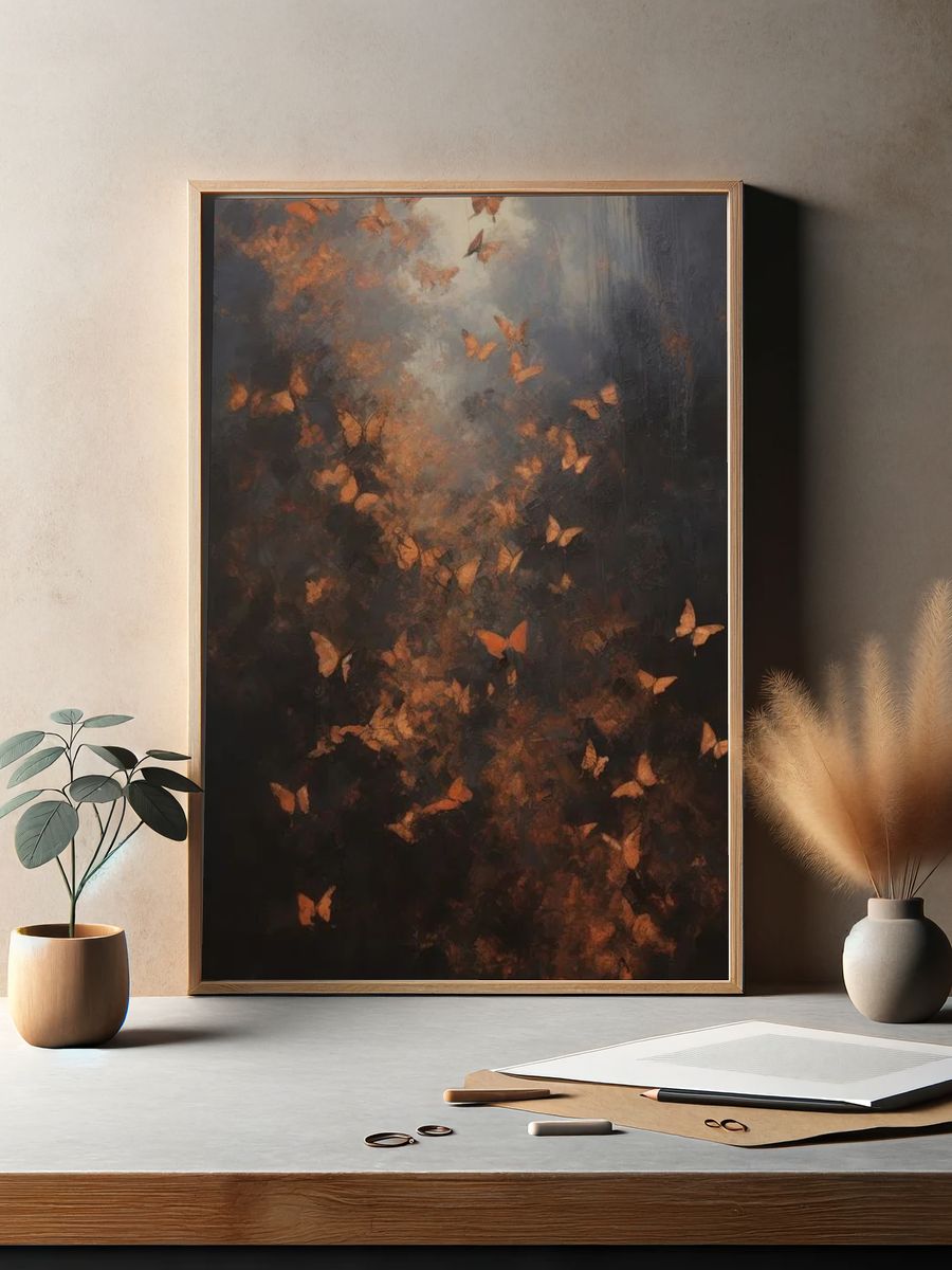 Butterflies in Flight — Fine Art Print. — room view 2